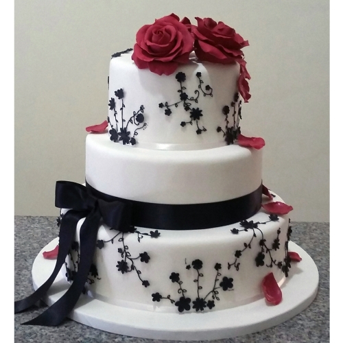 Wedding Cake RED ROSES
